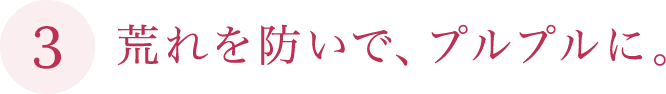 荒れを防いで、プルプルに。